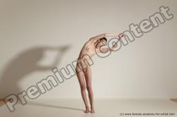 Nude Gymnastic poses Woman White Moving poses Athletic long brown Dynamic poses Pinup